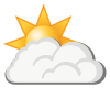 Partly cloudy, Gentle breeze, Northeast